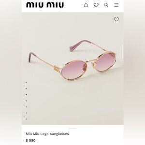Miu Miu Elegant pink Sunglasses worn 1x! Great condition retails $550